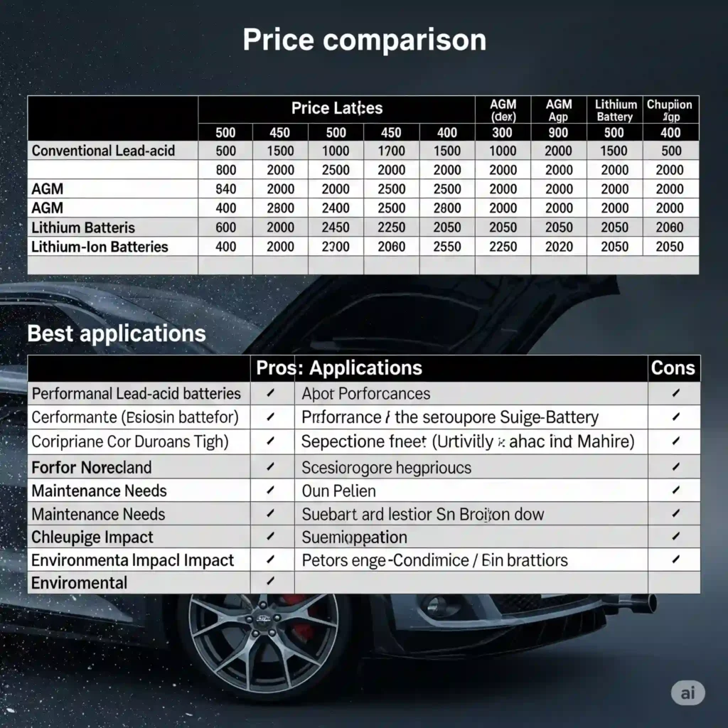 Car Battery Price Comparison